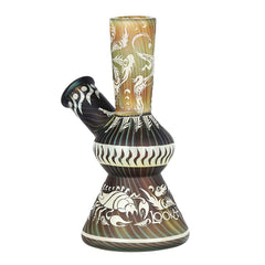 Lookah Glass Sacred Arthropod Black Etched Glass Water Pipe - 5.75" / 14mm F - Discreet Smoker