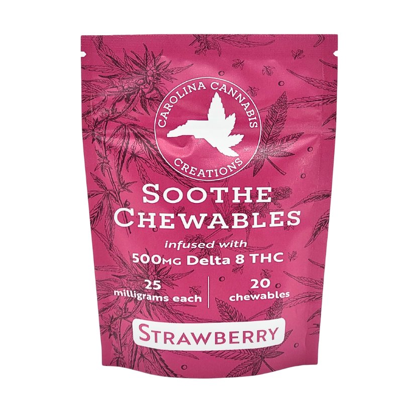 Soothe Chewables | Delta 8 | Strawberry 20ct bag - Discreet Smoker