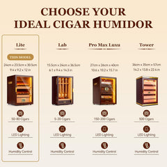 60-100 Count Cigar Humidor Cabinet with LED and Digital Hygrometer