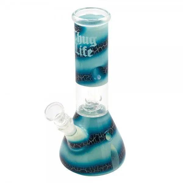 Thug Life | 8" Blue Ocean Swirl Water Pipe - Discreet Smoker