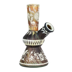 Lookah Glass Sacred Arthropod Black Etched Glass Water Pipe - 5.75" / 14mm F - Discreet Smoker