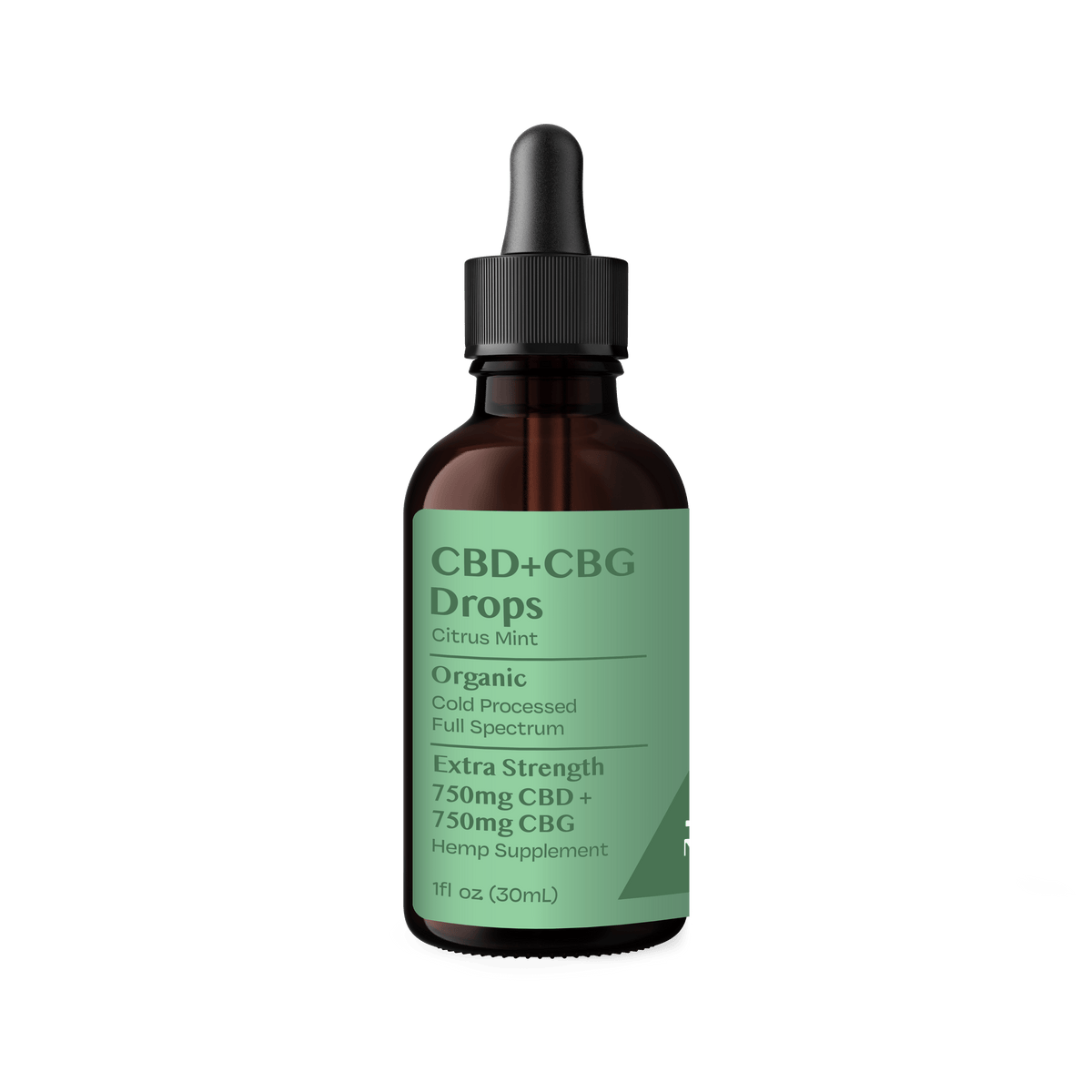 Organic CBG+CBD Drops Citrus Mint - Extra Strength 750mg+750mg - Discreet Smoker