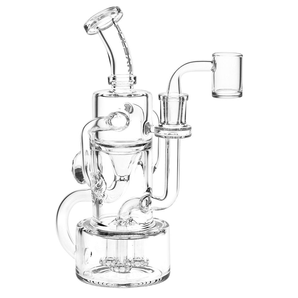 Pulsar Debonaire Diamond Triple Perc Glass Recycler Dab Rig - 9" / 14mm F / Clear - Discreet Smoker
