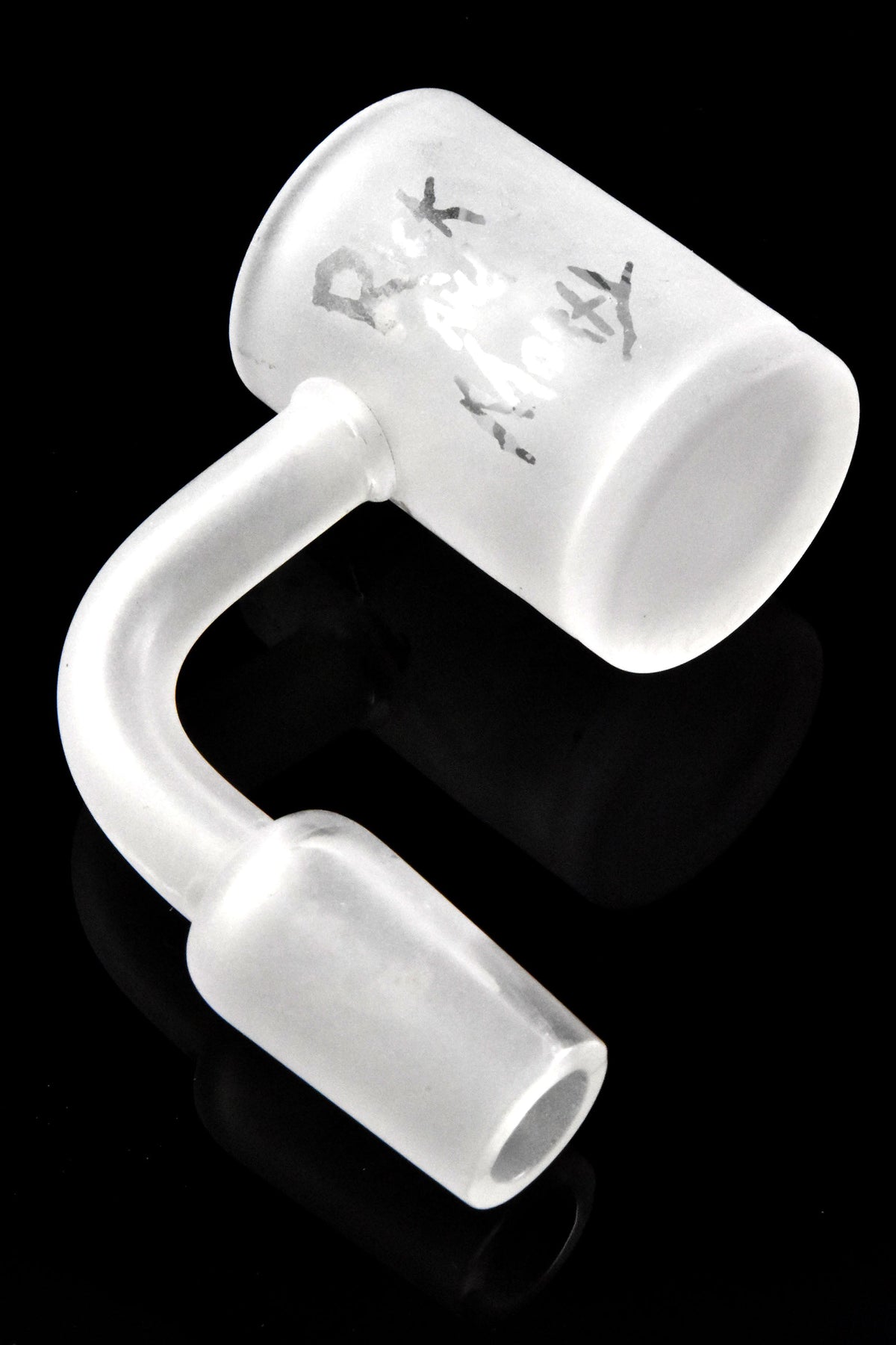 Quartz 14.5 mm Male 90° Frosted Flat-Top Banger – Etched Designs - Discreet Smoker