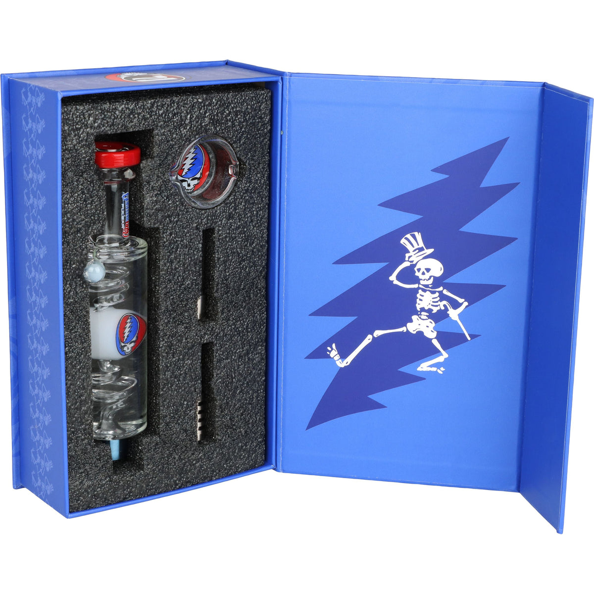 Grateful Dead x Pulsar Steal Your Face Glycerin Glass Dab Straw - 8.5" - Discreet Smoker
