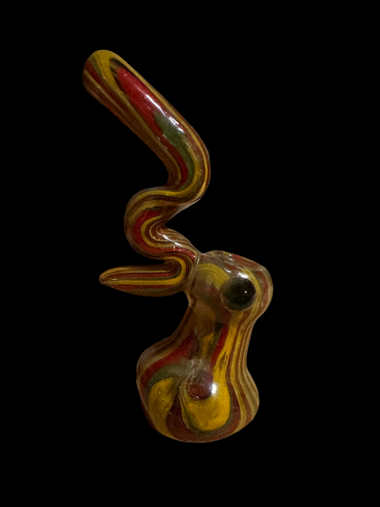 Glass Bubbler - Rasta Swirl Bubbler (6") - Discreet Smoker