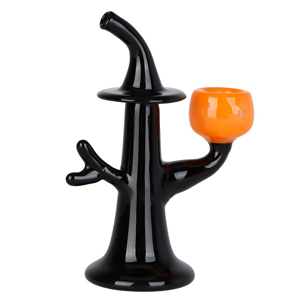 Tree Witch w/ Jack-o-lantern Glass Hand Pipe - 5.5" - Discreet Smoker