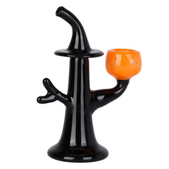 Tree Witch w/ Jack-o-lantern Glass Hand Pipe - 5.5" - Discreet Smoker