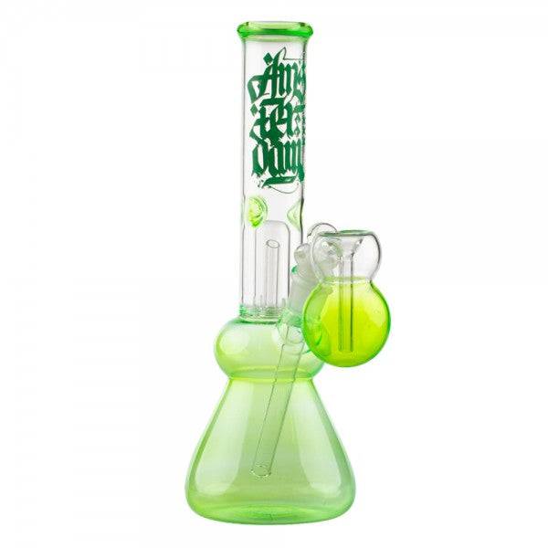 Amsterdam | 12" Black Glass Water Pipe w/ Tree Perc - Discreet Smoker