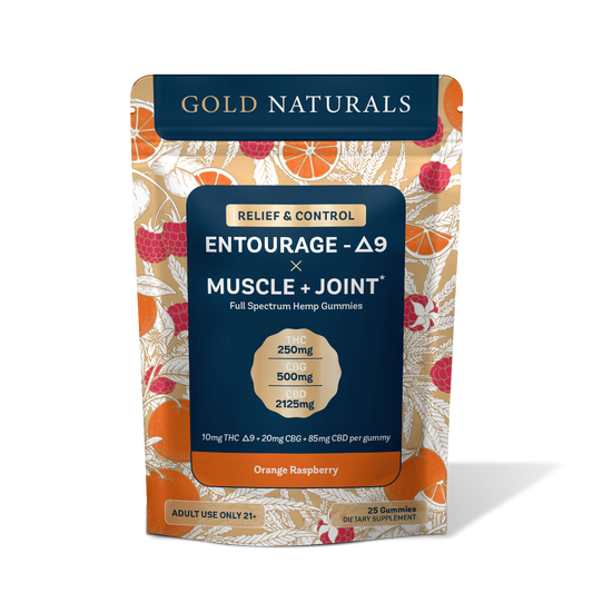 Gold Naturals Entourage Δ9 x Muscle + Joint Gummy - Discreet Smoker