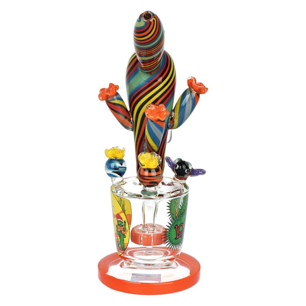 Lookah Glass Cactus Water Pipe - 9.25" / 14mm F