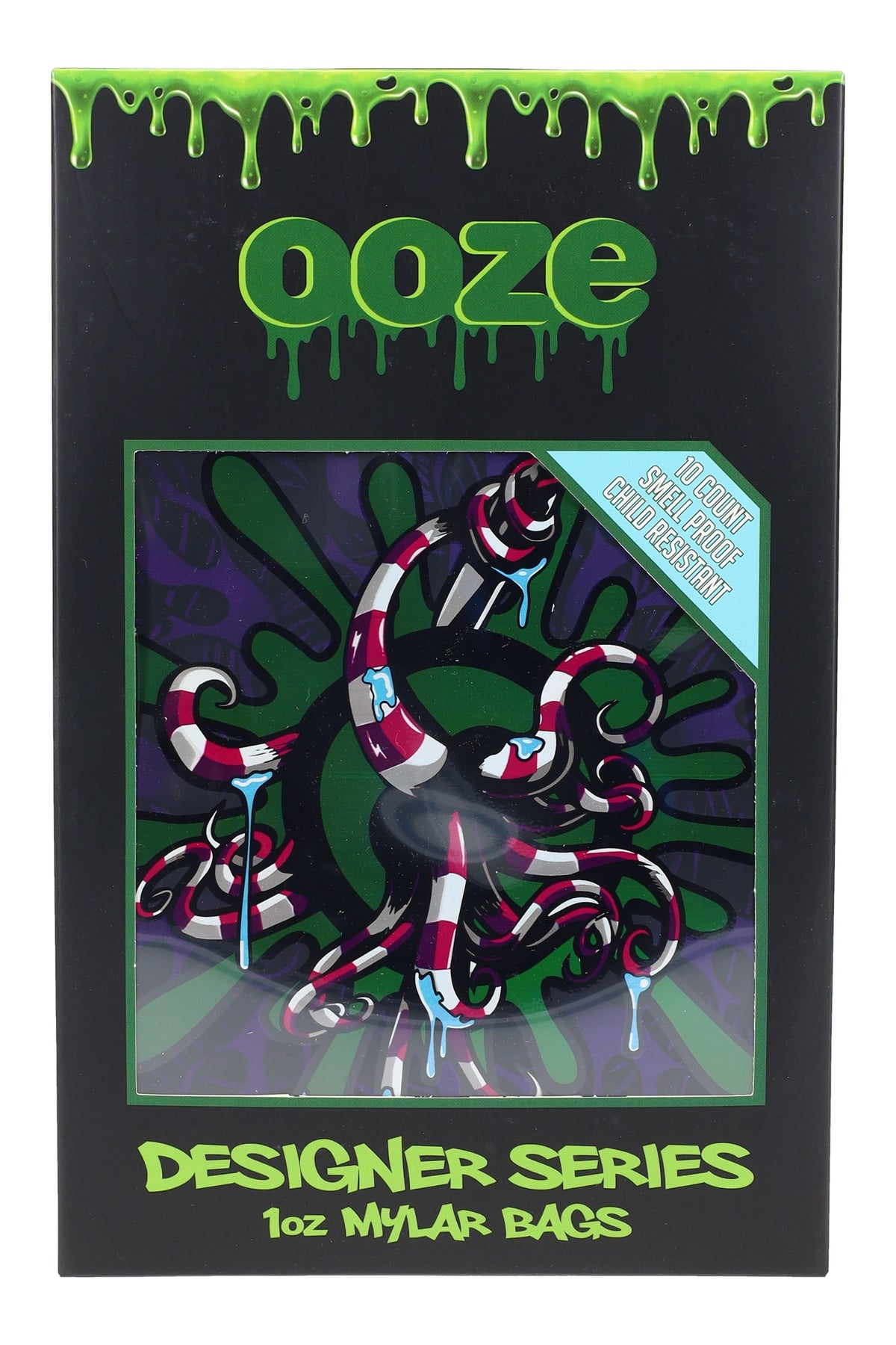 Ooze Designer Series Octo Mylar Bags – 1 oz – 10 Pack - Discreet Smoker