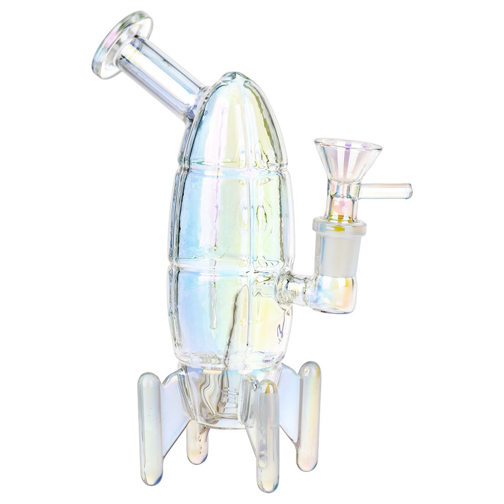 Journey To The Stars Electroplated Glass Water Pipe - 7" / 14mm F - Discreet Smoker