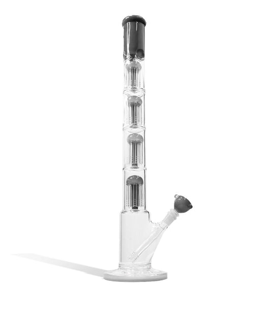 24 Inch Quad Perc Water Pipe with Color Matched Base and Mouthpiece - Discreet Smoker