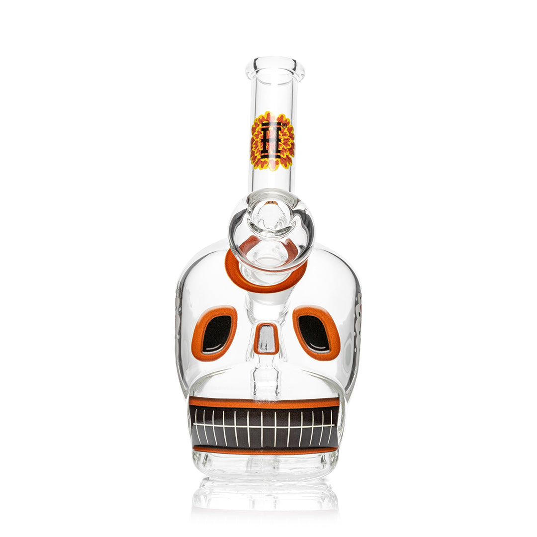 Dia De Los Muertos Skull Bong 6.1" - Discreet Smoker
