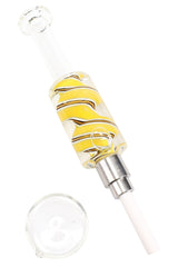 Fluid-Filled Glass Dab Straw Kit “Reverse Swirl” – Assorted Colors