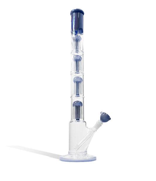 24 Inch Quad Perc Water Pipe with Color Matched Base and Mouthpiece - Discreet Smoker