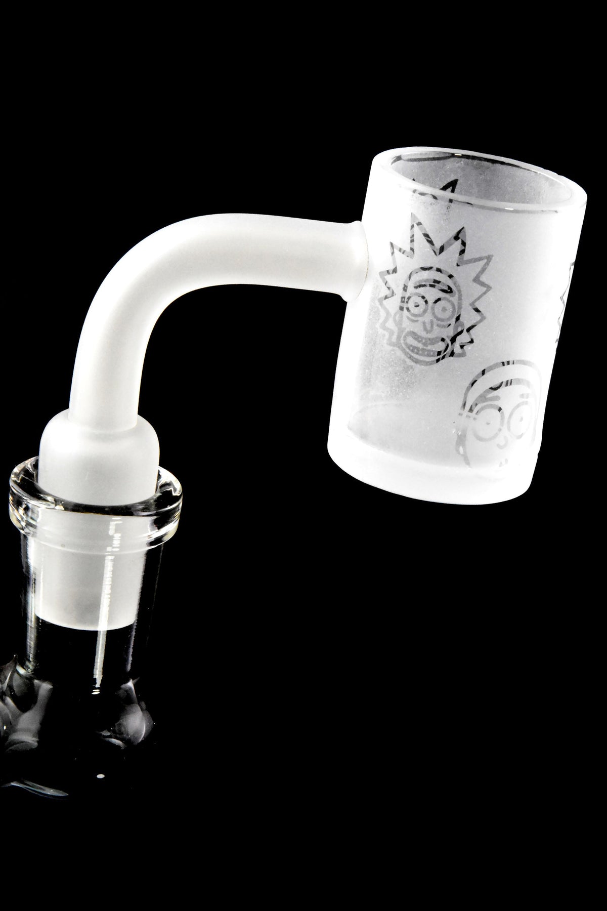 Quartz 14.5 mm Male 90° Frosted Flat-Top Banger – Etched Designs - Discreet Smoker