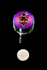 Ninja Glass Rainbow 4-Part Metal Herb Grinder – 1½″ - Discreet Smoker