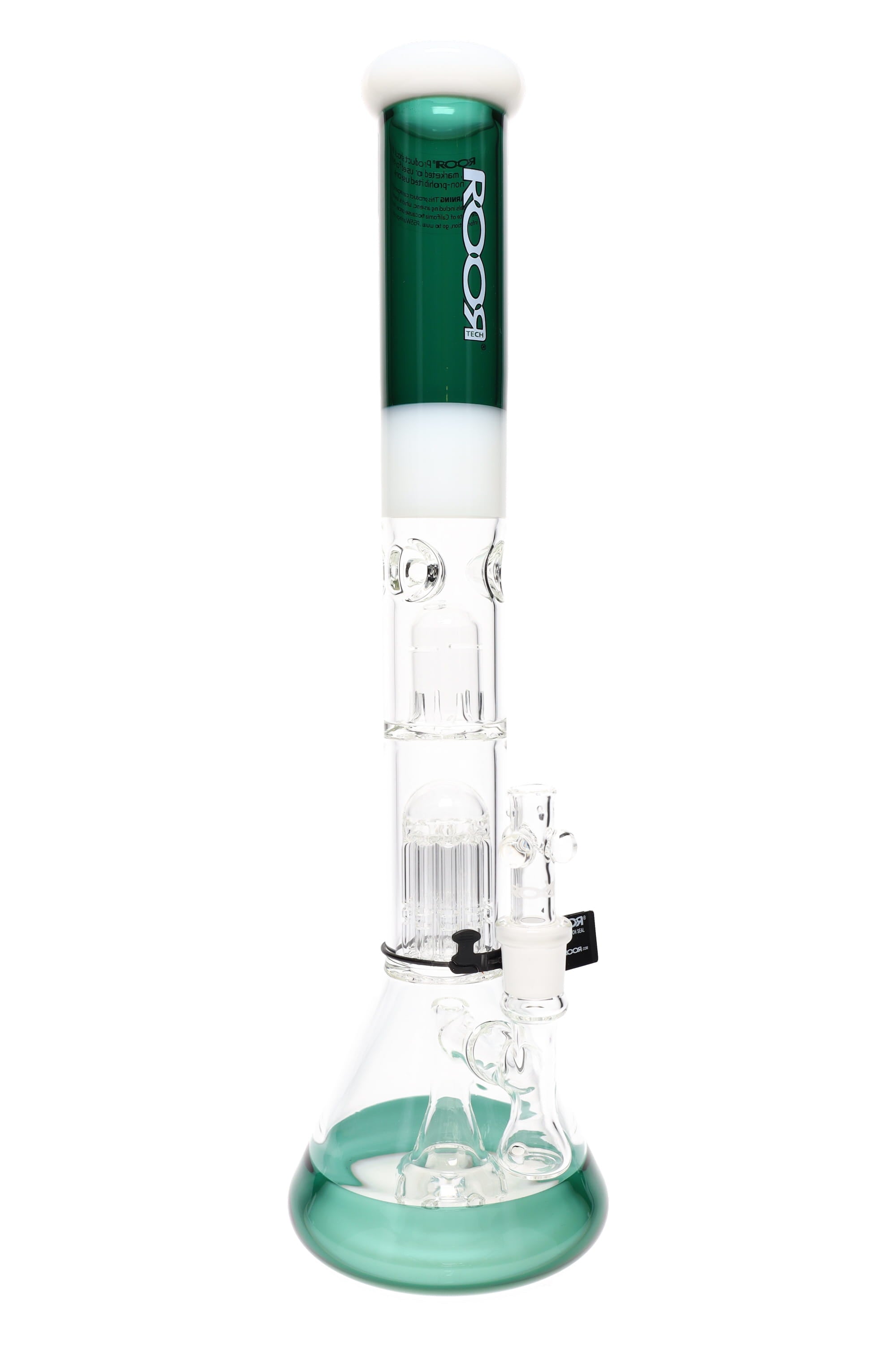 ROOR Tech Multicolor Stemless Beaker Bong – Multi Percs – 18″ – 5 mm - Discreet Smoker