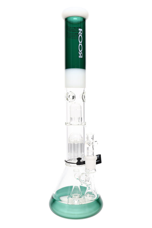 ROOR Tech Multicolor Stemless Beaker Bong – Multi Percs – 18″ – 5 mm - Discreet Smoker