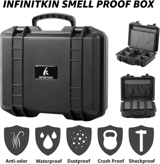 INFINITKIN Smell Proof Box Large Airtight Storage Box with Lock