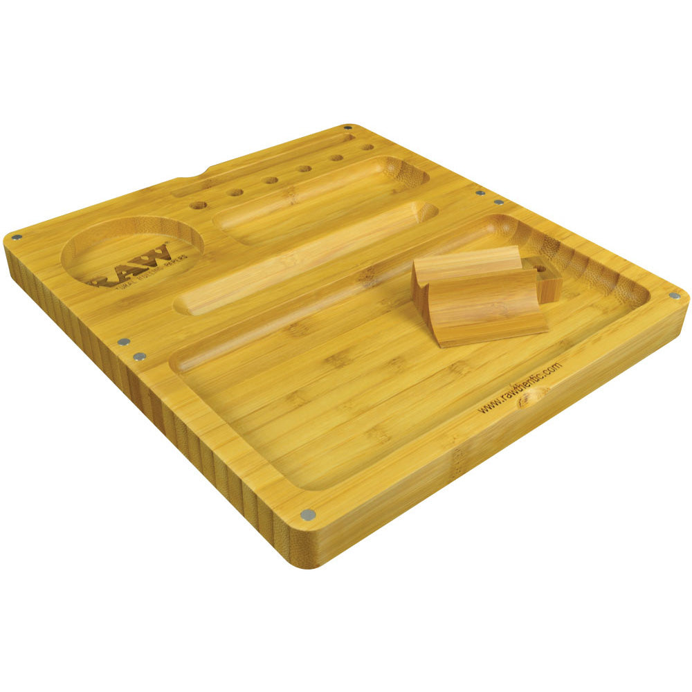 RAW Backflip Magnetic Bamboo Rolling Tray - Discreet Smoker