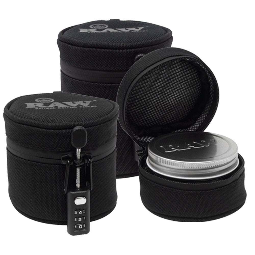 RAW Smell Proof Jar & Cozy w/ Lock - Discreet Smoker