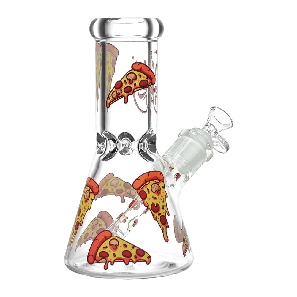 Pulsar Pizza Design Series Glass Beaker Water Pipe - 7.75" / 14mm F - Discreet Smoker