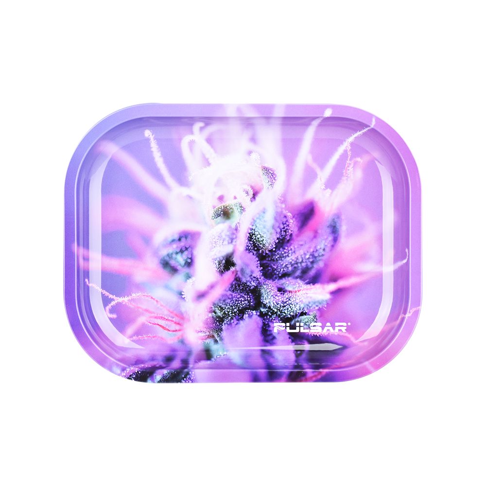 Pulsar Mini Metal Rolling Tray - Flowering / 7"x5.5" - Discreet Smoker