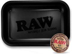 Matte Black Murder'D Cigarette Rolling Tray | Size - Small | Elegant and Sleek Black on Black Finish with Smooth Rounded Edges