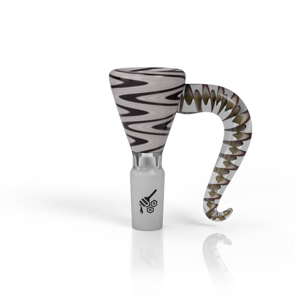 SWIRL MARTINI WITH HORN PULL FLOWER BOWL - Discreet Smoker