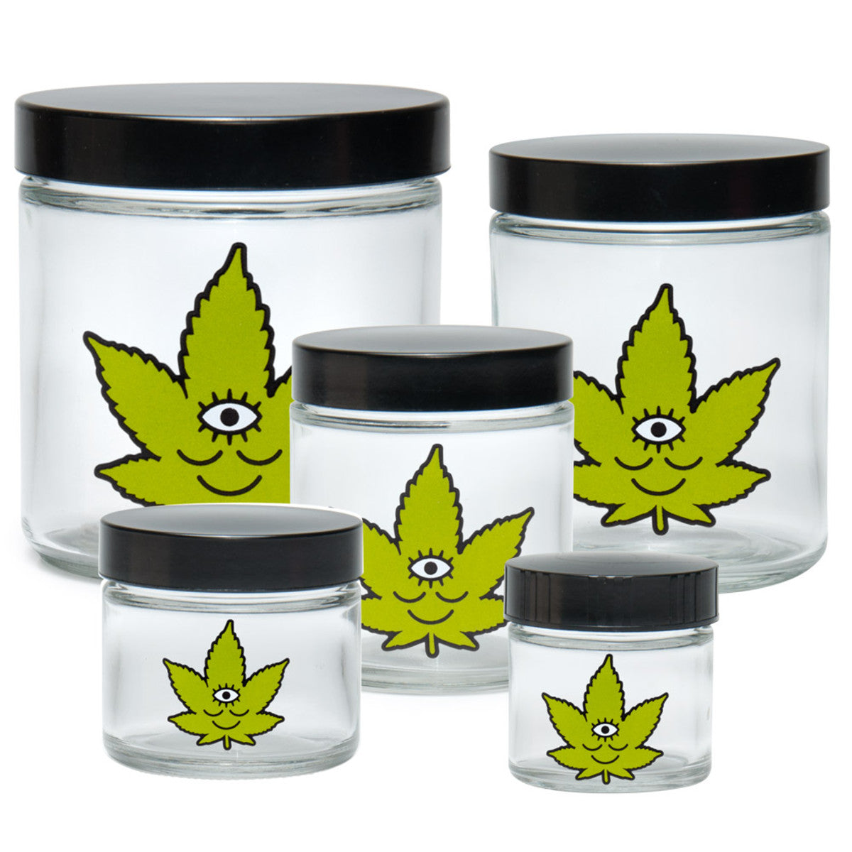420 Science x Wokeface Clear Screw Top Jar - Toke Face - JR991 - Discreet Smoker