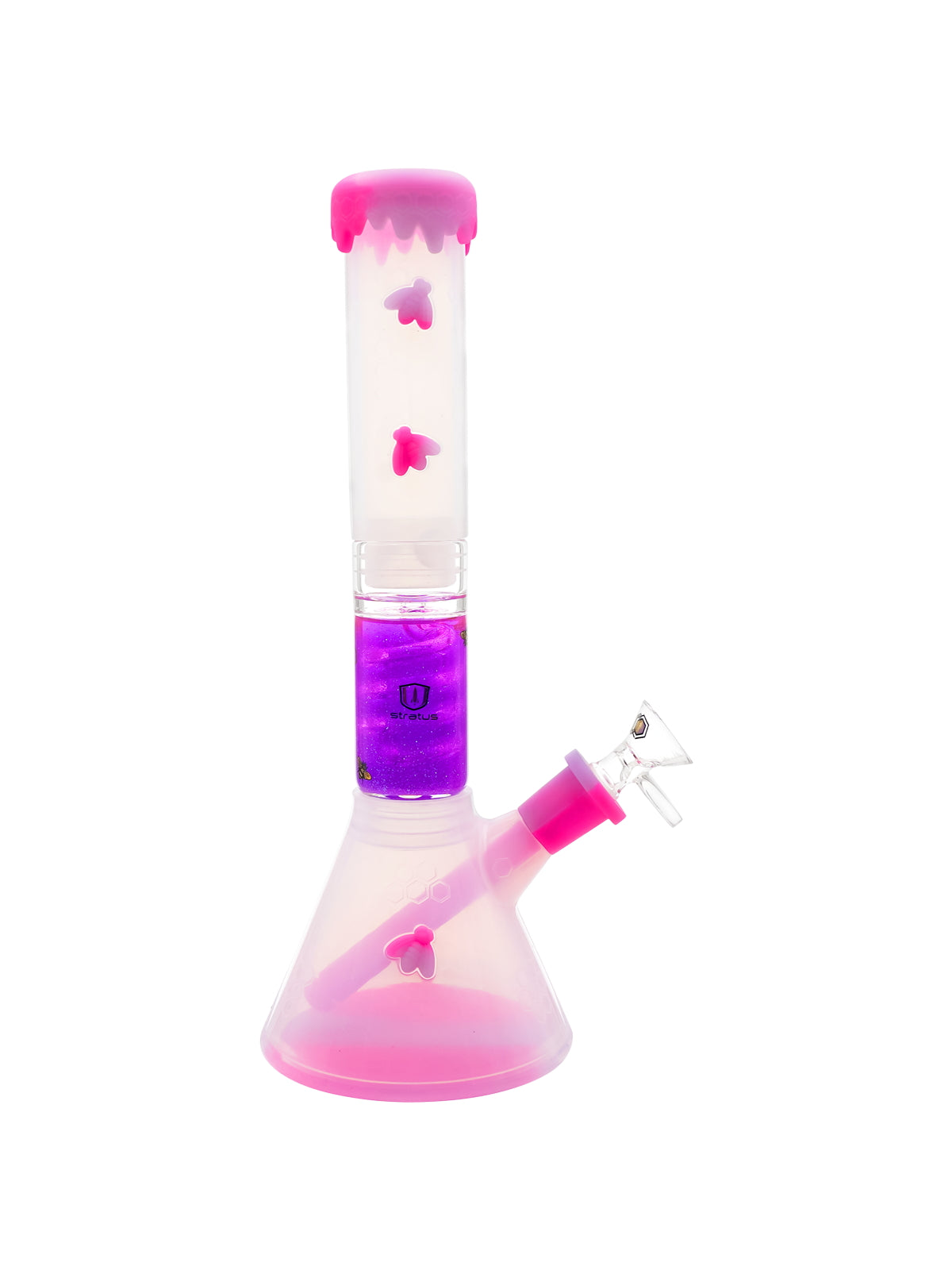 Stratus Silicone Bee Clear Freezable Perc Bong - Discreet Smoker