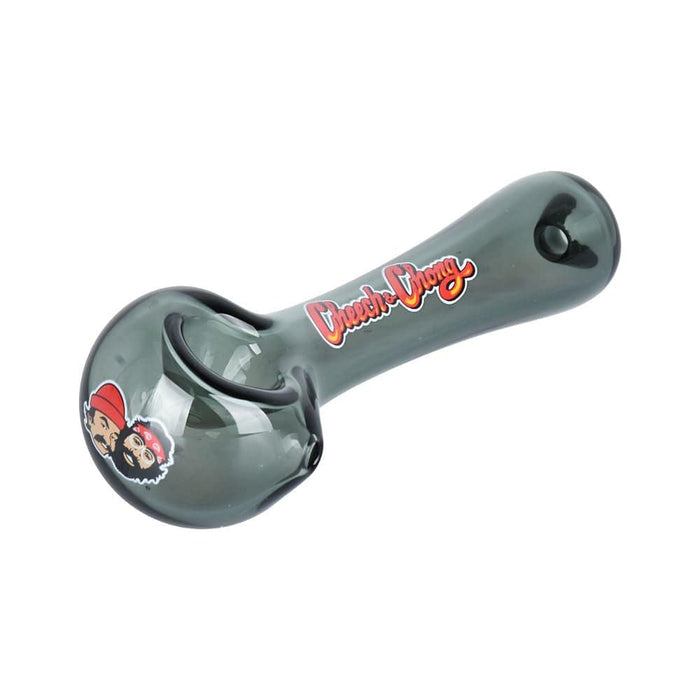 Cheech & Chong Glass Happy Herbs Spoon Pipe | 4.5", Smoke