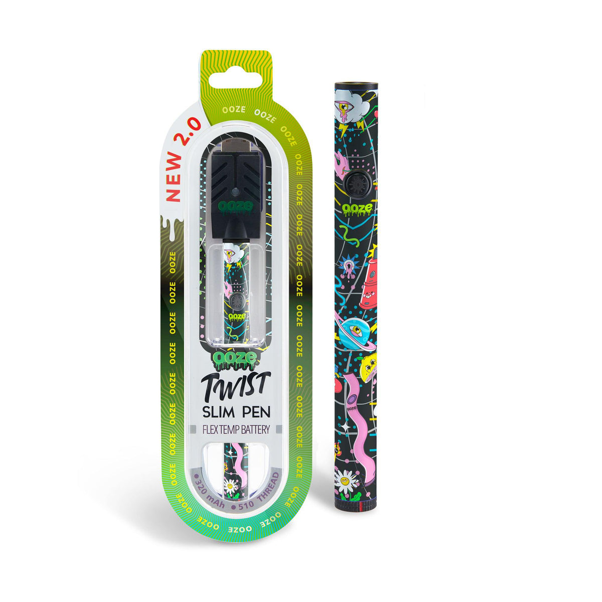 Ooze Twist Slim Pen 2.0 510 Thread Vaporizer Battery - Discreet Smoker
