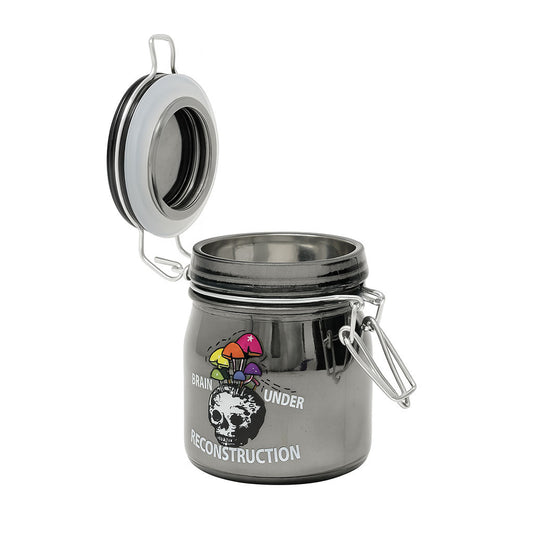 BRAIN UNDER RECONSTRUCTION CLAMPING LID STASH JAR - Discreet Smoker
