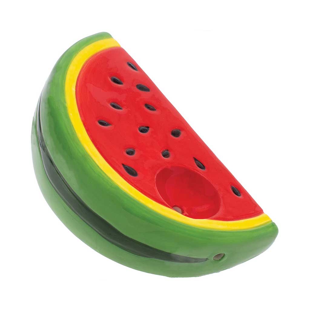 WATERMELON SLICE CERAMIC HAND PIPE - Discreet Smoker