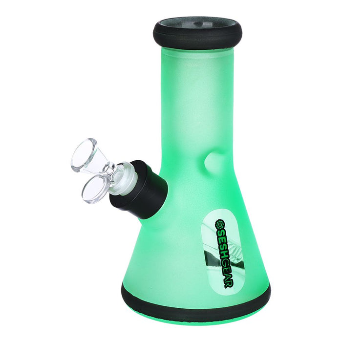 SeshGear Glass Beaker Water Pipe Smokers' Kit | 8" | 14mm F, Green