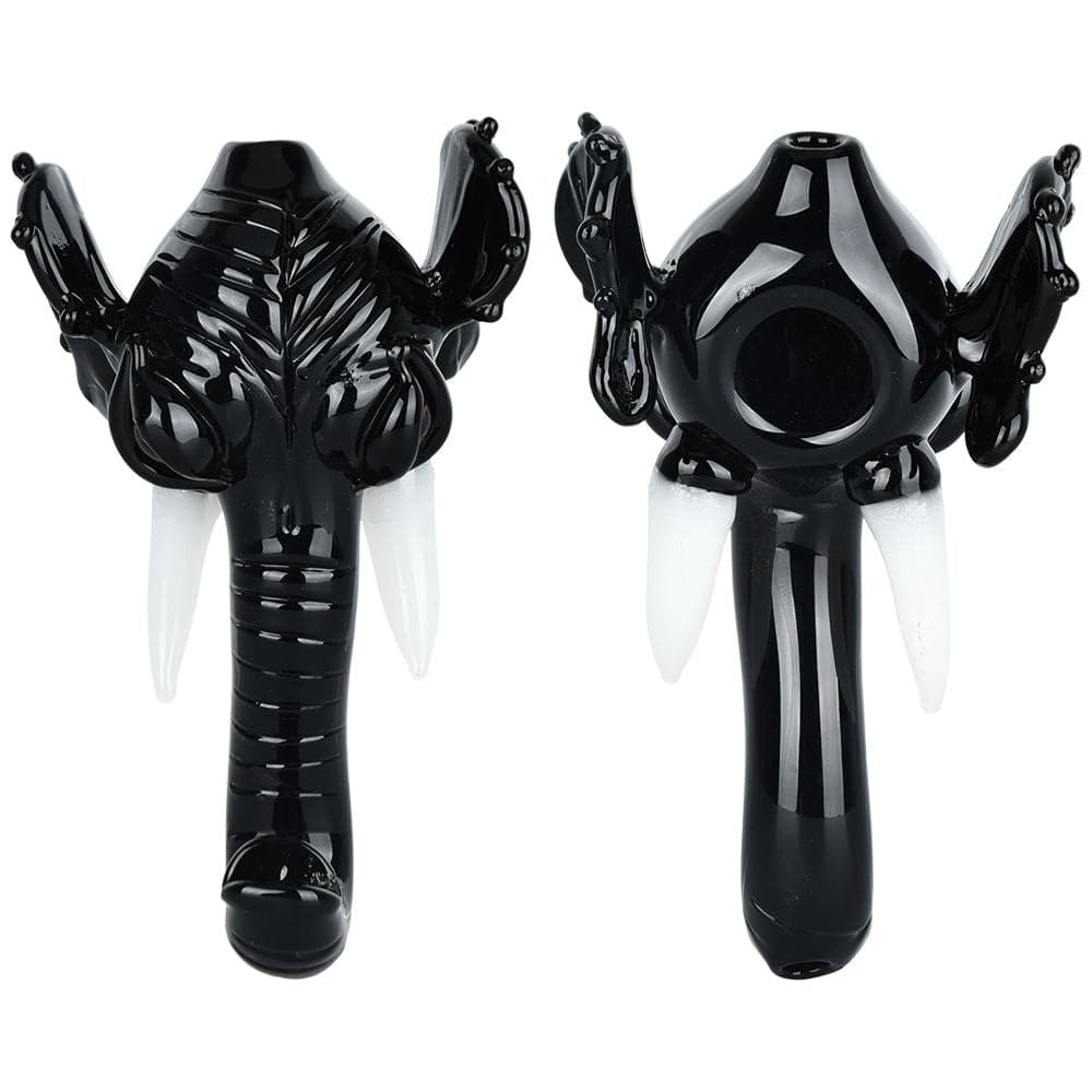 Ominous Elephant Head Glass Hand Pipe - 5" - Discreet Smoker