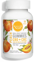 WYLD Real Fruit Infused CBD + CBC Gummies Peach (60MG -1200MG) - Discreet Smoker