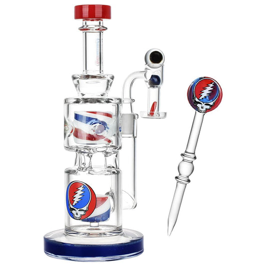 Grateful Dead x Pulsar Stealied Out Dab Rig Set - 9" / 14mm F - Discreet Smoker
