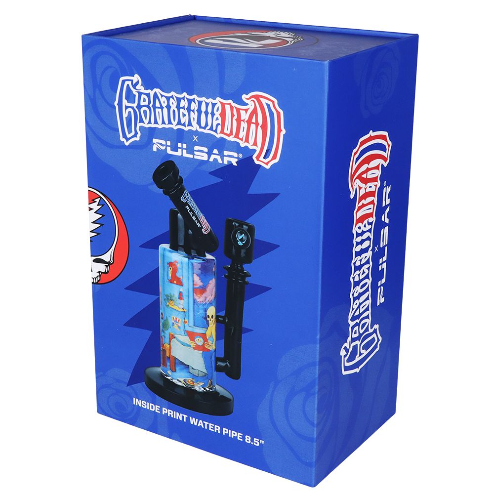 Grateful Dead x Pulsar Inside Print Water Pipe - 8.5" / 14mm F / Deadhead Dorm - Discreet Smoker