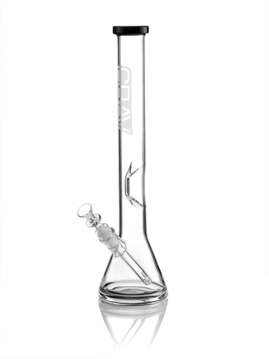 GRAV® Large, Black Accent Beaker Base Water Pipe - Discreet Smoker
