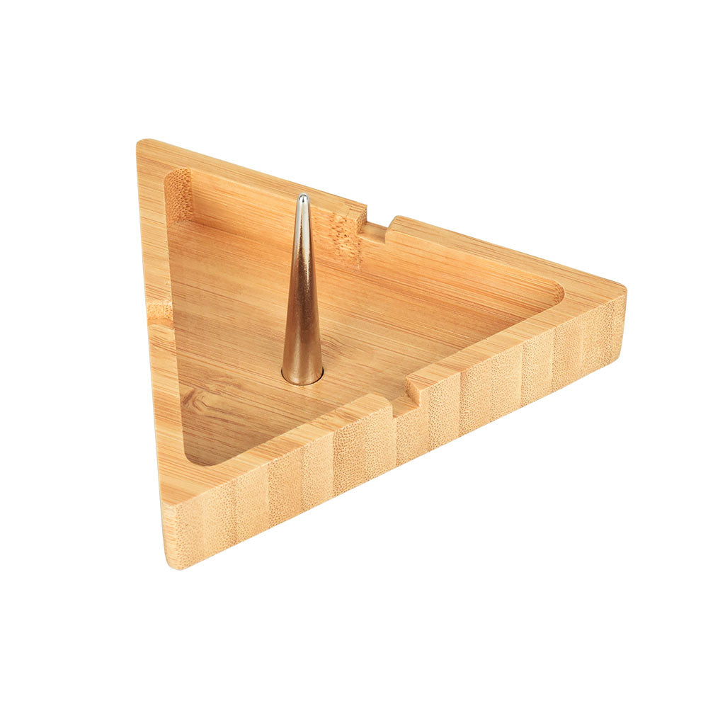 Bamboo Triangular Spiked Ashtray - 4"x4.5" - Discreet Smoker