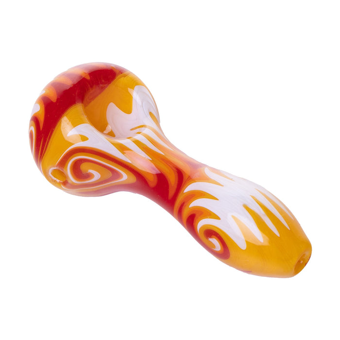 Human Grade Spoon Pipe Model A, Wig Wag - Red Orange