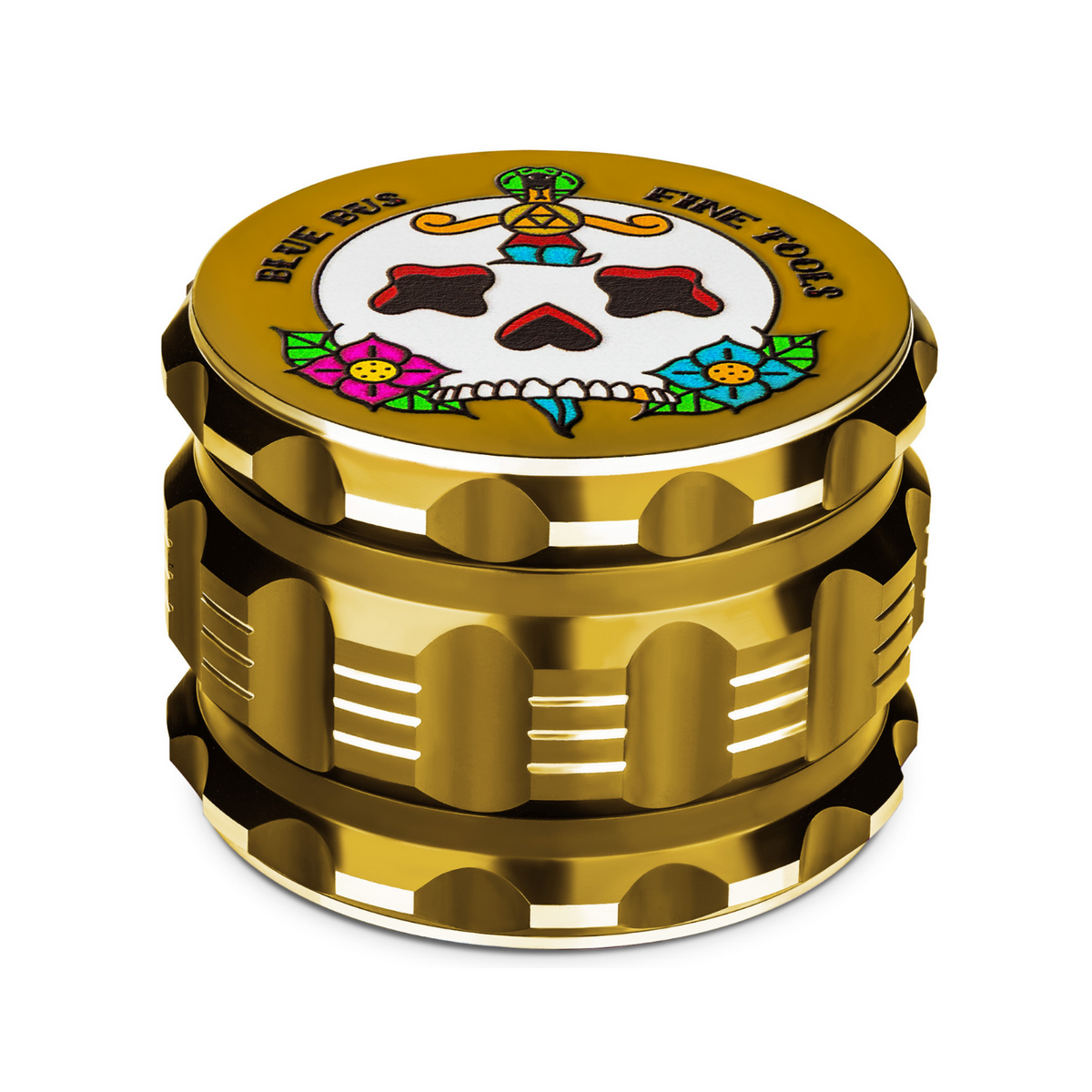Bluebus GA 2.5 Inch Grinder Gold (Old School Edition) - Discreet Smoker