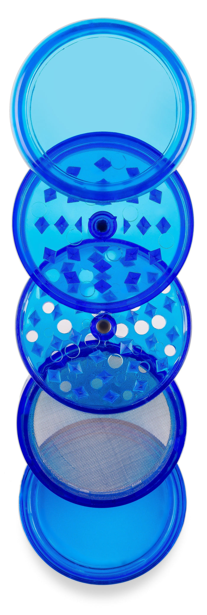 Higher Standards 4-Piece Herb Grinder with Pollen Catcher, blue