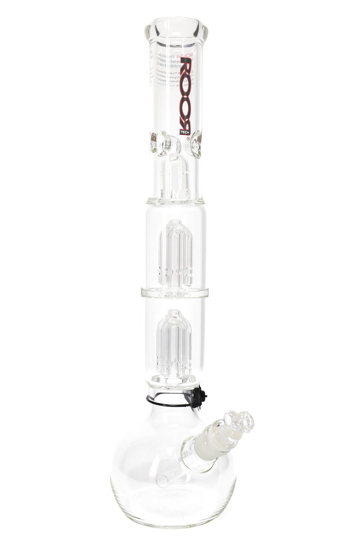 ROOR Tech 17″ Bubble-Base Bong with Dual Tree Percs – 5 mm – Assorted Decals - Discreet Smoker