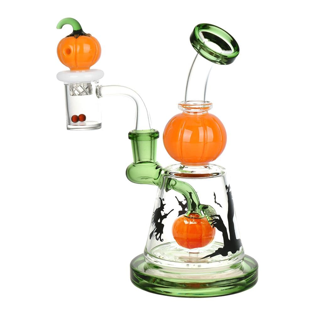 Halloween Ball Glass Dab Rig Set - 6.75" / 14mm F - Discreet Smoker